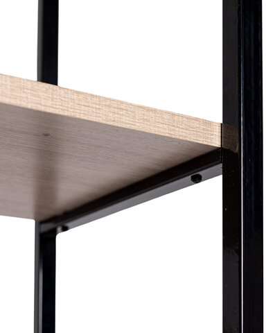 Стол BRABIX "SMART CD-018", 1100х600х765 мм, ЛОФТ, 2 полки, металл/ЛДСП ясень шимо светлый, каркас черный, 641945