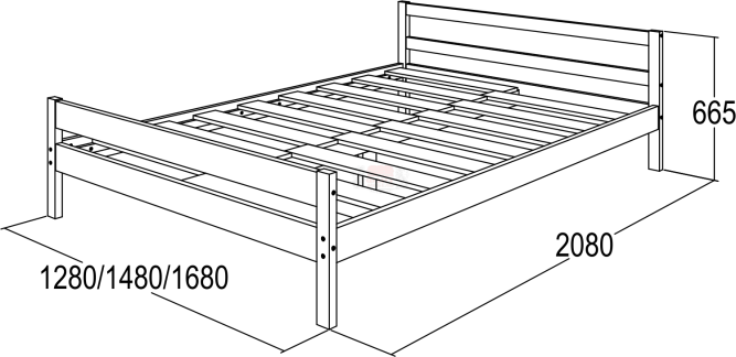 Кровать-13  из массива