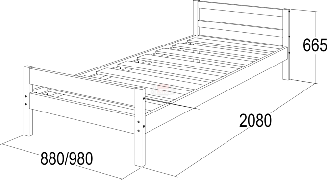 Кровать-13  из массива