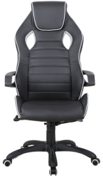 Кресло компьютерное BRABIX "Techno Pro GM-003", экокожа, черное/серое, вставки серые, 531814