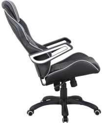 Кресло компьютерное BRABIX "Techno Pro GM-003", экокожа, черное/серое, вставки серые, 531814