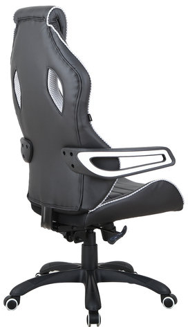 Кресло компьютерное BRABIX "Techno Pro GM-003", экокожа, черное/серое, вставки серые, 531814