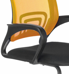Кресло для приемных и переговорных BRABIX "Fly CF-100", оранжевое/черное, 532088