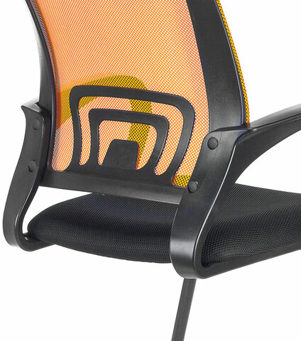 Кресло для приемных и переговорных BRABIX "Fly CF-100", оранжевое/черное, 532088