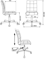 Кресло CH-330M, без подлокотников, пятилучие серебристое, ткань, красное с рисунком, 1624531