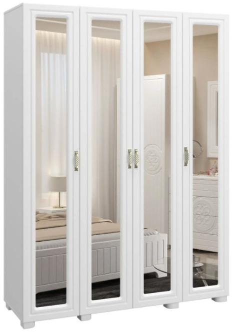 Шкаф «Монблан» МБ-25К с зеркалом белое дерево