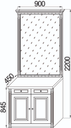 Тумба с зеркалом +карниз Деметра