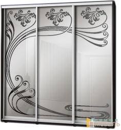 Шкаф купе 3х дв Пескоструй фон матовый № 38