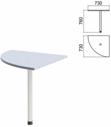Стол приставной угловой Арго (вариант 2) опора хром