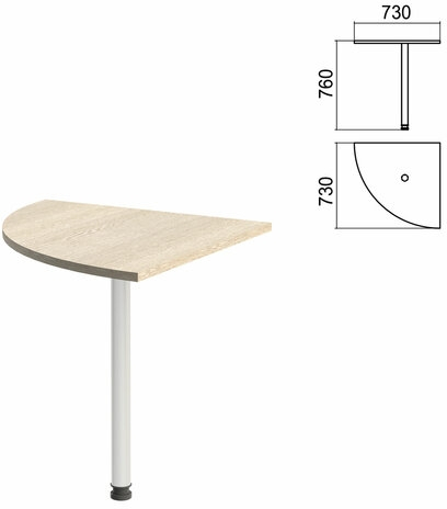 Стол приставной угловой Арго (вариант 2) опора хром
