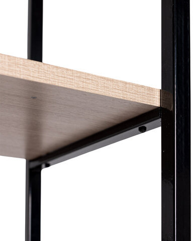Стол BRABIX "SMART CD-018", 1100х600х765 мм, ЛОФТ, 2 полки, металл/ЛДСП бунратти, каркас черный, 641946