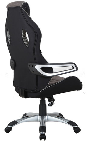 Кресло компьютерное BRABIX "Techno GM-002", ткань, черное/серое, вставки белые, 531815