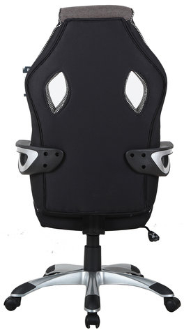 Кресло компьютерное BRABIX "Techno GM-002", ткань, черное/серое, вставки белые, 531815
