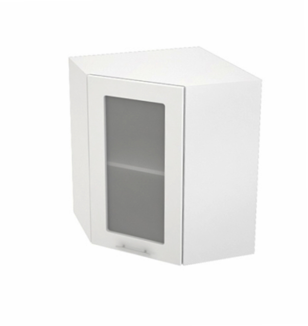 Шкаф верхний угловой со стеклом с 1 створкой Кухня Валерия ШВУС 590 (глянец)