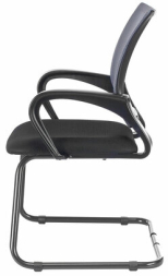 Кресло для приемных и переговорных BRABIX "Fly CF-100", серое/черное, 532089