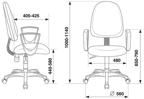 Кресло CH-1300N "Престиж+", с подлокотниками, ткань, черное, 1215475