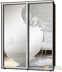 Шкаф-купе 2х дв Стандарт Пескоструй фон матовый № 29