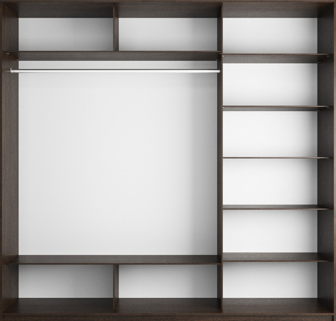 Шкаф-купе Прайм 3-х дверный (Стекло белое) Крафт табачный