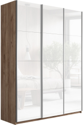 Шкаф-купе Прайм 3-х дверный (Стекло белое) Крафт табачный