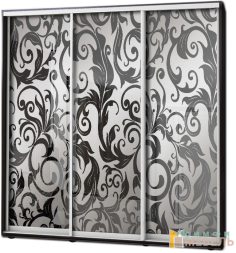 Шкаф купе 3х дв Пескоструй фон матовый № 39