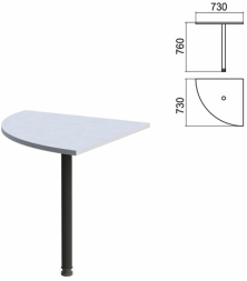 Стол приставной угловой Арго (вариант 2) опора черная