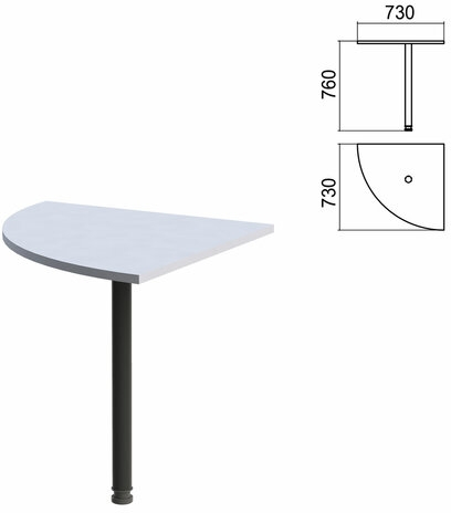Стол приставной угловой Арго (вариант 2) опора черная