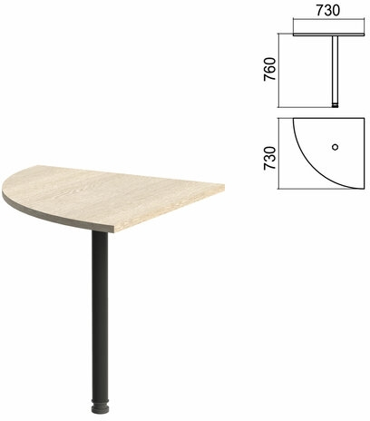 Стол приставной угловой Арго (вариант 2) опора черная