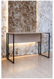 Стол BRABIX "SMART CD-019", 1180х600х770 мм, ЛОФТ, металл/ЛДСП ясень шимо светлый, каркас черный, 641947