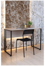 Стол BRABIX "SMART CD-019", 1180х600х770 мм, ЛОФТ, металл/ЛДСП ясень шимо светлый, каркас черный, 641947