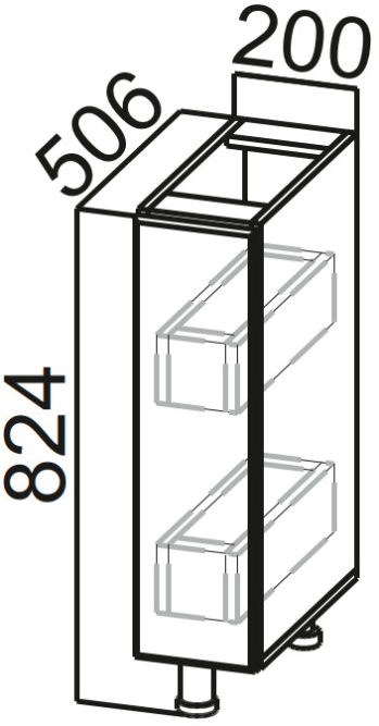 Стол-рабочий 200 (бутылочница) Модус