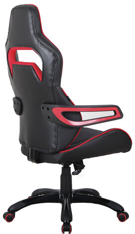 Кресло компьютерное BRABIX "Nitro GM-001", ткань, экокожа, черное, вставки красные, 531816