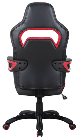 Кресло компьютерное BRABIX "Nitro GM-001", ткань, экокожа, черное, вставки красные, 531816