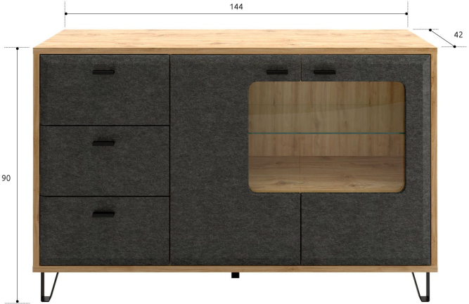 Тумба Грейс KOM2W3S с подсветкой