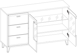 Тумба Грейс KOM2W3S с подсветкой
