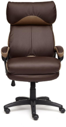 Кресло DUKE кож/зам/ткань, коричневый/бронза, 36-36/21