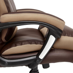 Кресло DUKE кож/зам/ткань, коричневый/бронза, 36-36/21