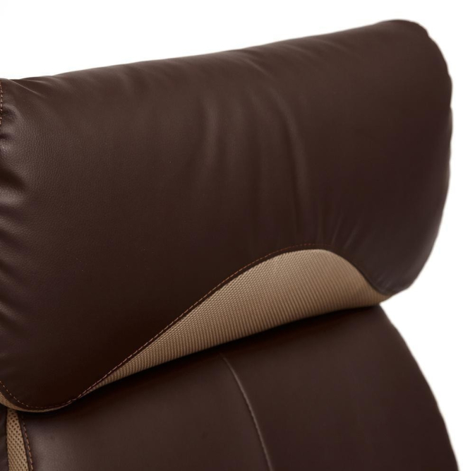 Кресло DUKE кож/зам/ткань, коричневый/бронза, 36-36/21