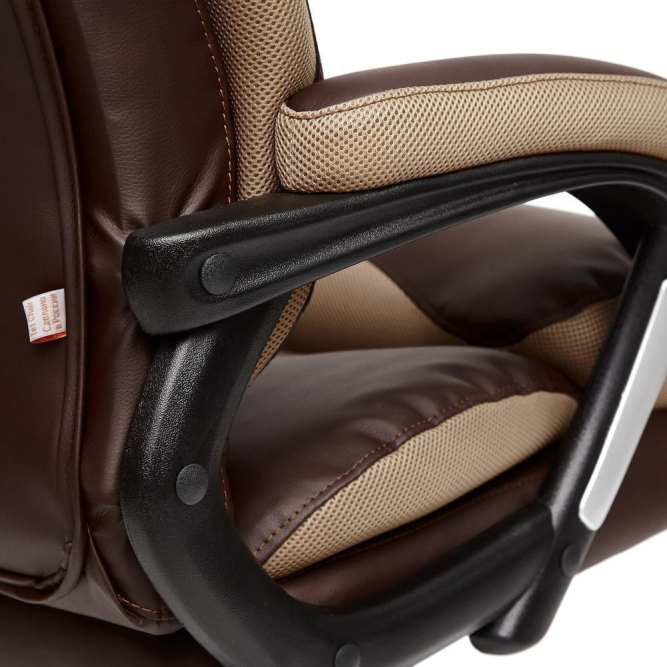 Кресло DUKE кож/зам/ткань, коричневый/бронза, 36-36/21