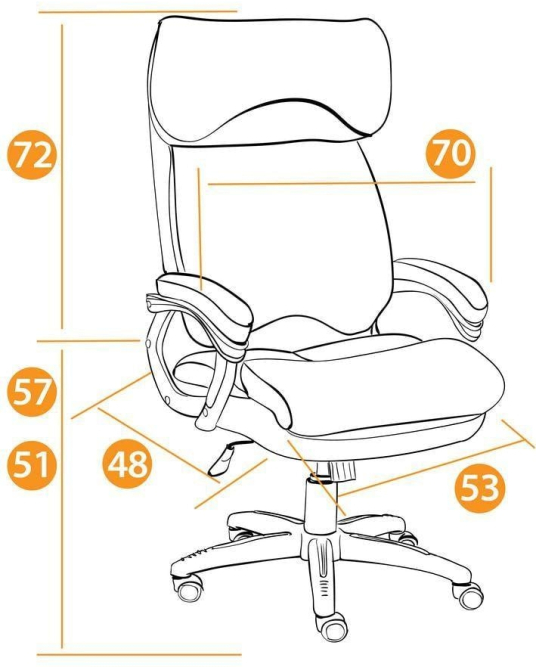 Кресло DUKE кож/зам/ткань, коричневый/бронза, 36-36/21