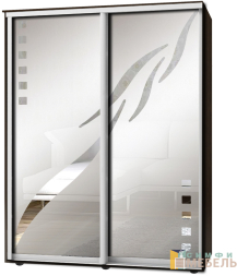 Шкаф-купе 2х дв Стандарт Пескоструй фон матовый № 30