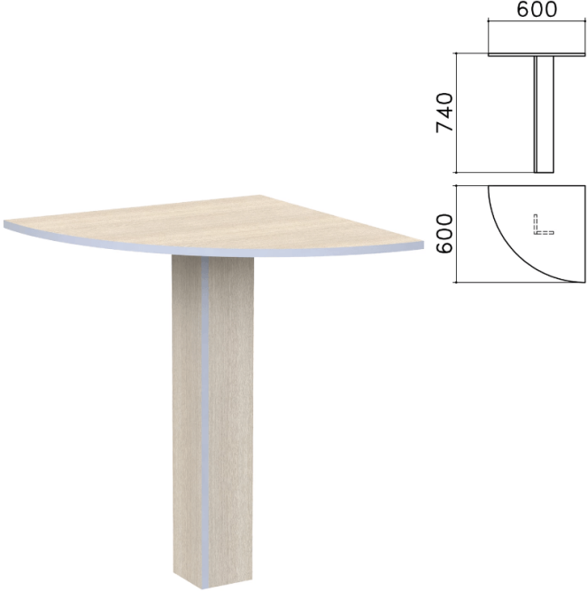 Стол приставной угловой Бюджет