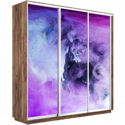 Шкаф-купе Экспресс 3-х дверный (Фото №1011 Фиолетовый дым)