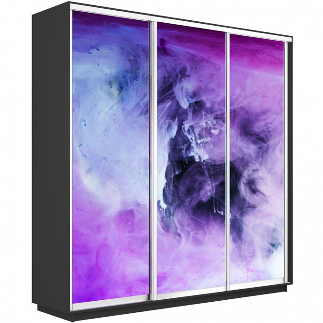 Шкаф-купе Экспресс 3-х дверный (Фото №1011 Фиолетовый дым)