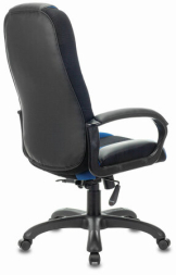 Кресло компьютерное BRABIX PREMIUM "Rapid GM-102", НАГРУЗКА 180 кг, экокожа/ткань, черное/синее, 532106