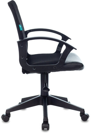 Кресло CH-590, с подлокотниками, сетка/экокожа, черное, 472003