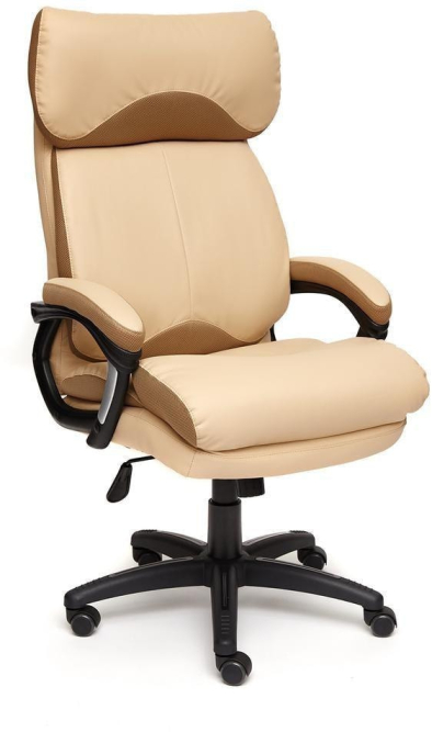 Кресло DUKE кож/зам/ткань, бежевый/бронза, 36-34/21