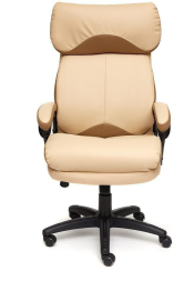 Кресло DUKE кож/зам/ткань, бежевый/бронза, 36-34/21