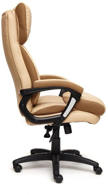 Кресло DUKE кож/зам/ткань, бежевый/бронза, 36-34/21