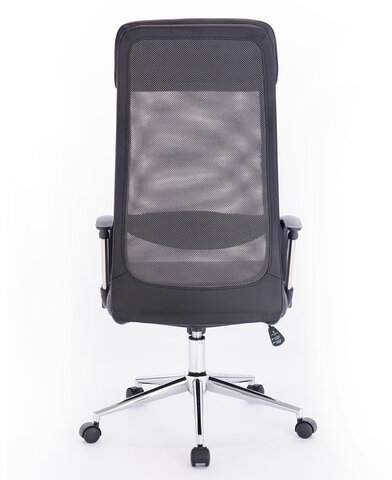 Кресло офисное BRABIX "Flight R EX-541", хром, ткань TW, сетка, черное/серое, 532518