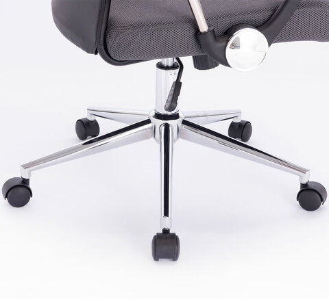 Кресло офисное BRABIX "Flight R EX-541", хром, ткань TW, сетка, черное/серое, 532518